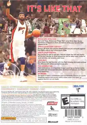 NBA 2K8 (USA) box cover back